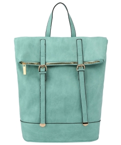Fashion Buckle Flap Backpack GLM003 TURQUOISE